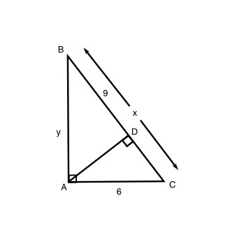 Given ABC find the values of x and y. In your final answer, include all of your calculations-example-1