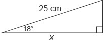 What is the value of x in the triangle? Enter your answer in the box. Round your final-example-1