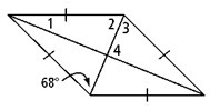 12. Find the measures of the four missing angles in the rhombus shown below.-example-1