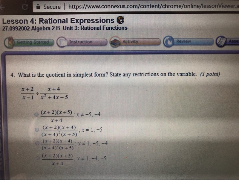 what is the product in simplest form state any restrictions on the variable x+​2/​x-example-1