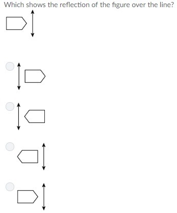 Which shows the reflection of the figure over the line-example-1