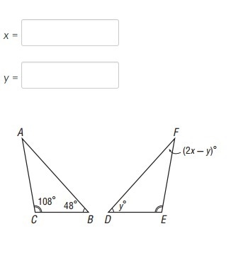 Find x and y. Enter the answers as numbers.-example-1