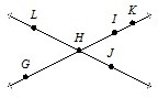 Which is a set of collinear points? A. G,H,L B. H,L,G C. G,I. K D. K,J,G-example-1