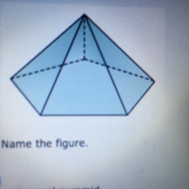 Name the figure. A.) Octagonal Pyramid B.) Pentagonal Pyramid C.) Octagonal prism-example-1