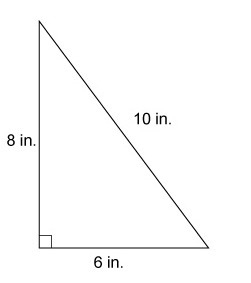 What is the area of this triangle? A=bh2 24 in² 30 in² 48 in² 96 in² Right triangle-example-1