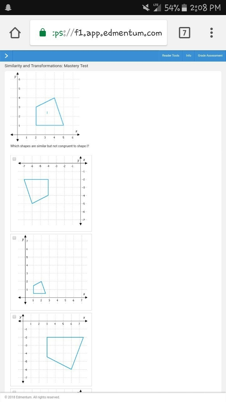 Which shapes are congruent but not similar to shape 1-example-1