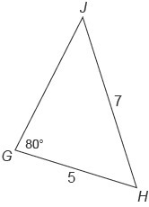 What is the measure of ∠J to the nearest degree? 45 55 70 83-example-1