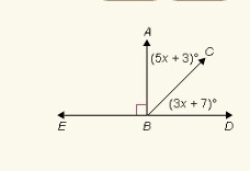 Find m∠Abc. (5x+3) (3x+7)-example-1