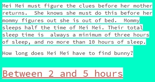 Picture of an inequality word problem. It says the answer is between 2 and 5 hours-example-1