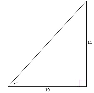 What is the value of x to the nearest degree? a. 24 b. 42 c. 48 d. 84-example-1