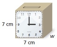 Write and solve an equation to find the missing dimension of the prism. Volume = 220.5 cm-example-1