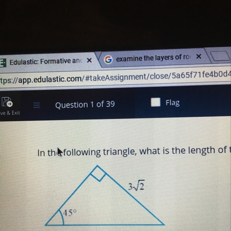 What is the length of the hypotenuse?-example-1