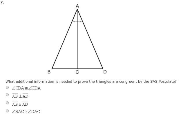 Please help. What additional information is needed to prove the triangles are congruent-example-1