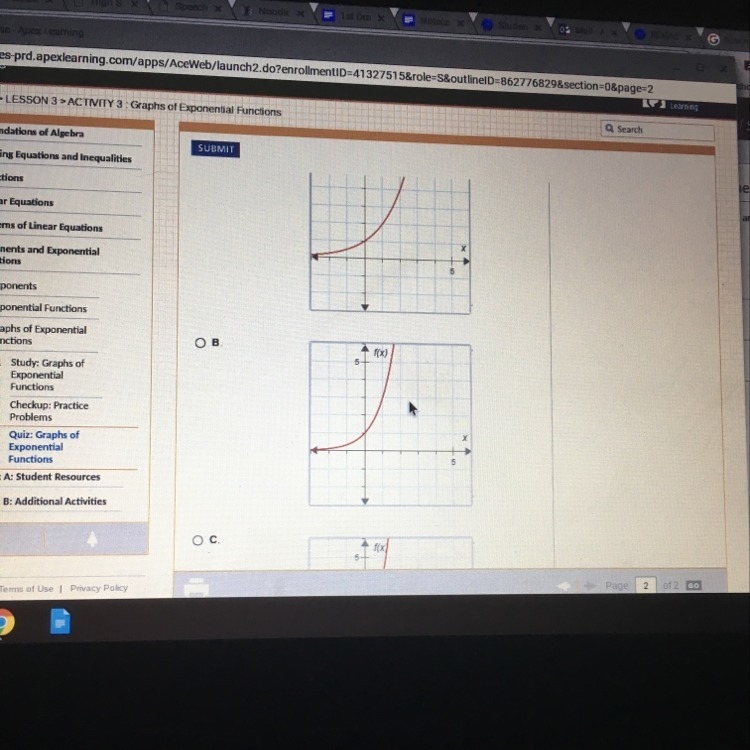 On a piece of paper graph f(x)=4^x. Then determine which answer matches the graph-example-1