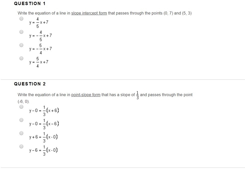 Write the equation of a line in slope intercept form that passes through the points-example-1