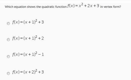 Properties of Quadratic Functions "What quadratic function represents the graph-example-3