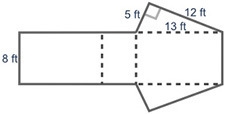 (20 POINTS) Use a net to find the surface area of the right triangular prism shown-example-1