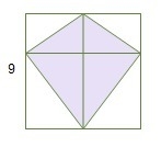 A kite is inscribed in a square with a side length of 9 units. What is the area of-example-1