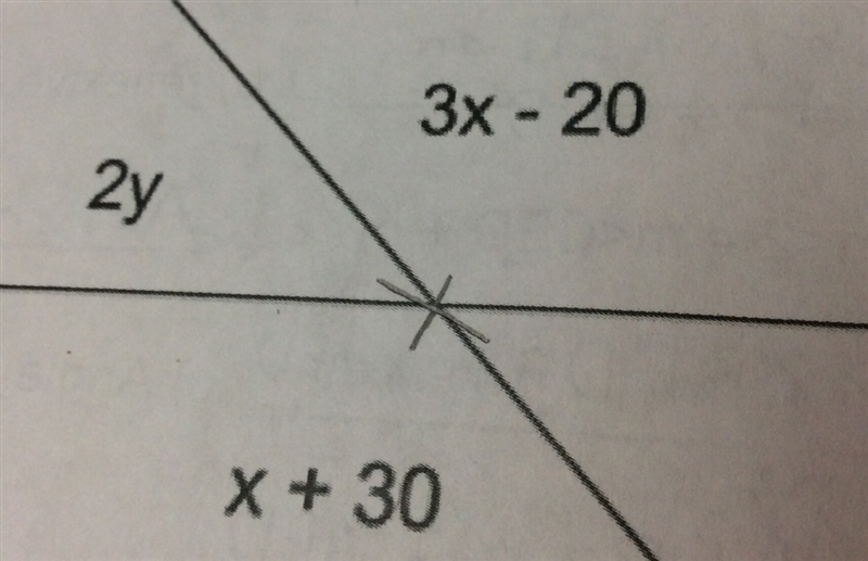 Find x and y of the given diagram-example-1