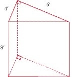 Find the volume of the prism. 192 cu. ft. 64√(13) cu. ft. 96 cu. ft.-example-1