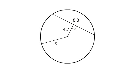 What is the value of x to the nearest tenth? A. 10.5 B. 23.5 C. 4.8 D. 14.1-example-1