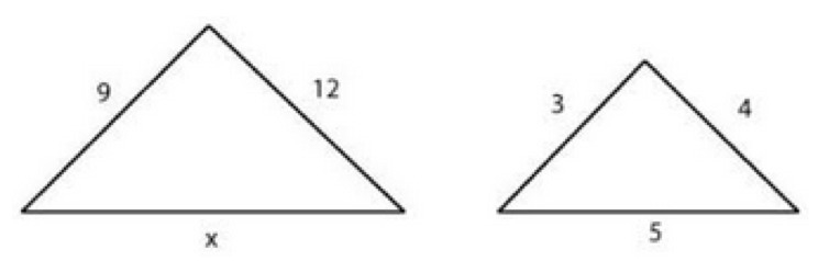 The following triangles are similar. Find x. 10 13.5 15 14-example-1