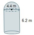 A grain silo has a diameter of 4.4 meters. The height of its cylindrical portion is-example-1