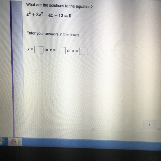 What are the solution to the equation x^3+3x^2-4x-12=0-example-1