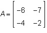 Which expression represents the determinant of the image provided? det(A) = (–4)(–7) – (–6)(–2) det-example-1