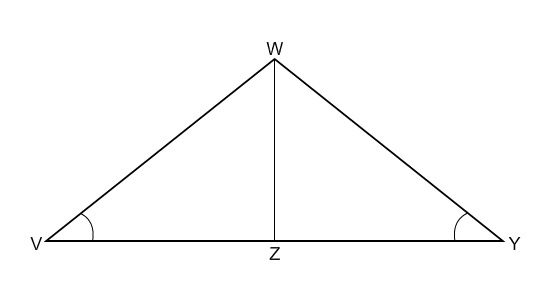 Given: WZ perpendicular to WY, WZ bisects VY, and m angle V = 40. What is m angle-example-1