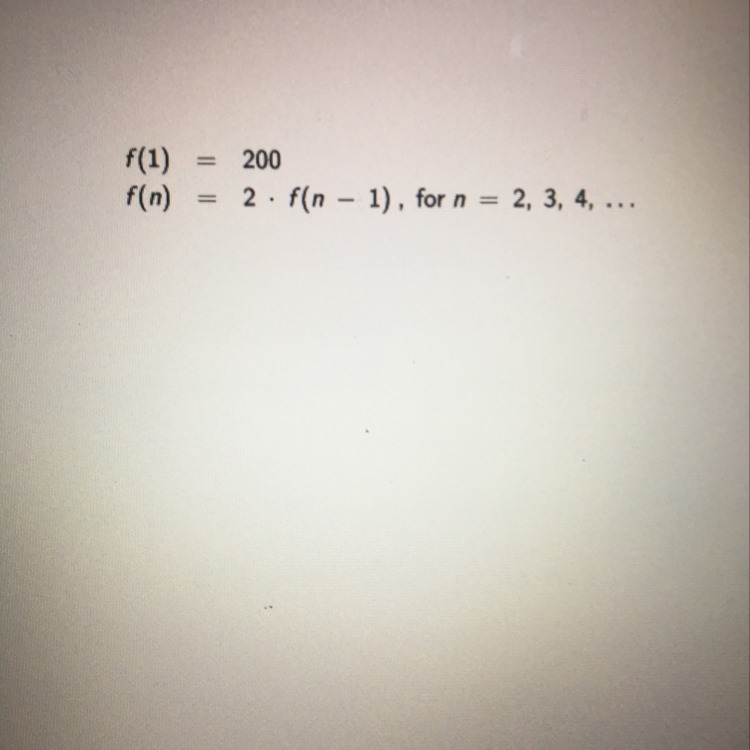 The recursive function for a sequence is given below What is the 5th term of the sequence-example-1