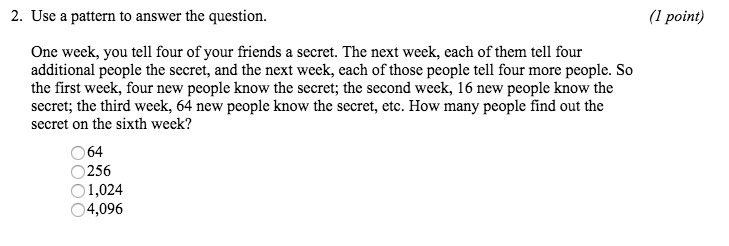 Use a pattern to answer both of these questions 98 points-example-2