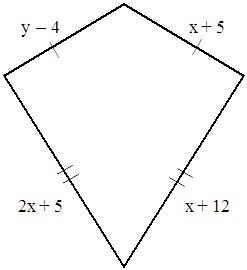 Find the values of the variable in this kite.-example-1