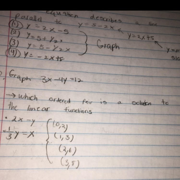 Need help with asap please. Which ordered pair is a solution to the linear functions-example-1