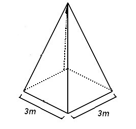 Find the volume of this square pyramid, given that its height is 8 m. A) 24 m3. B-example-1