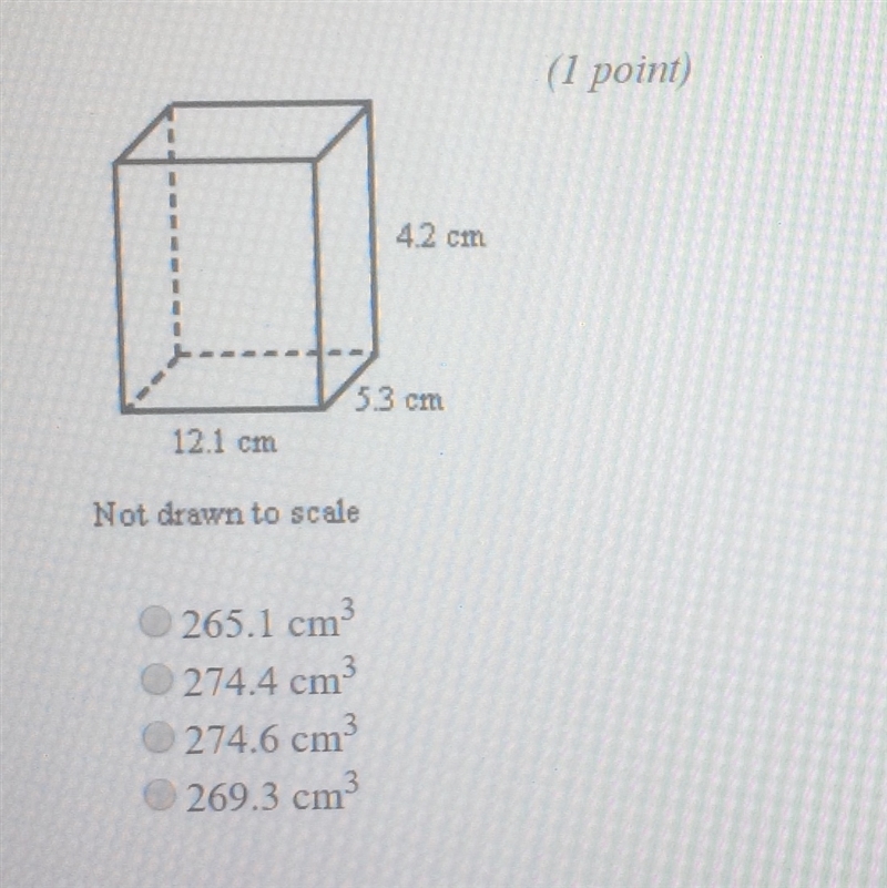 Find the volume of the given prism. Round to the nearest tenth if necessary.-example-1