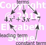 Using the following diagram:polynomial is 4x^2 + 3x – 7, with 4x^2, 3x, and 7 marked-example-1