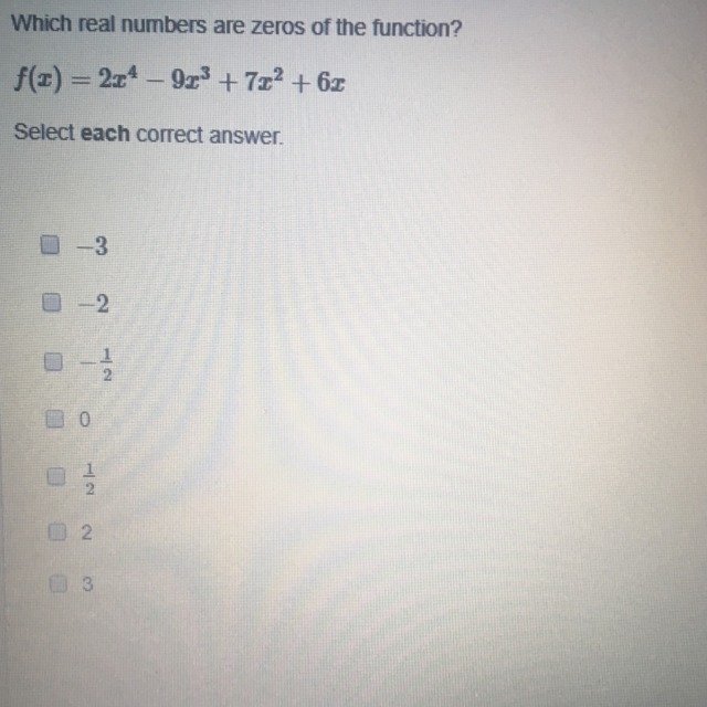 Which real numbers are zeros of the function?-example-1