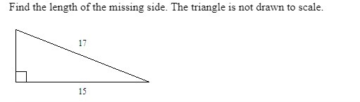 20. Find the length of the missing side. The triangle not drawn to scale.-example-1