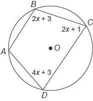 Quadrilateral ABCD is inscribed in circle O. What is m∠C? Enter your answer in the-example-1