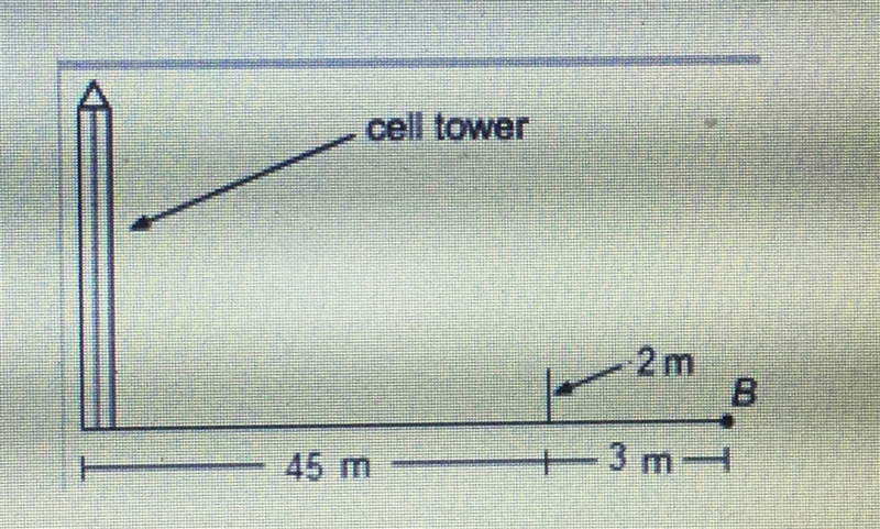 A phone company needs to know how tall a cell tower is, so it decides to use a 2 m-example-1