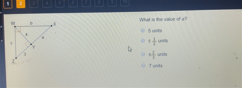 What is the value of A? 5 5 1/3 6 2/3 7-example-1