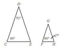 HELP PLEASE! Are the two triangles similar? How do you know?-example-1