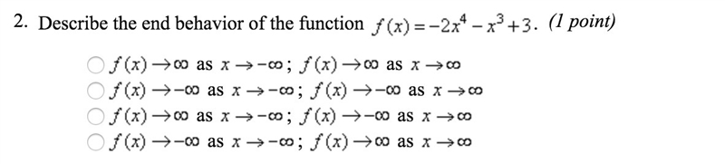 Describe the end behavior of the function its falls to the left falls to the right-example-1