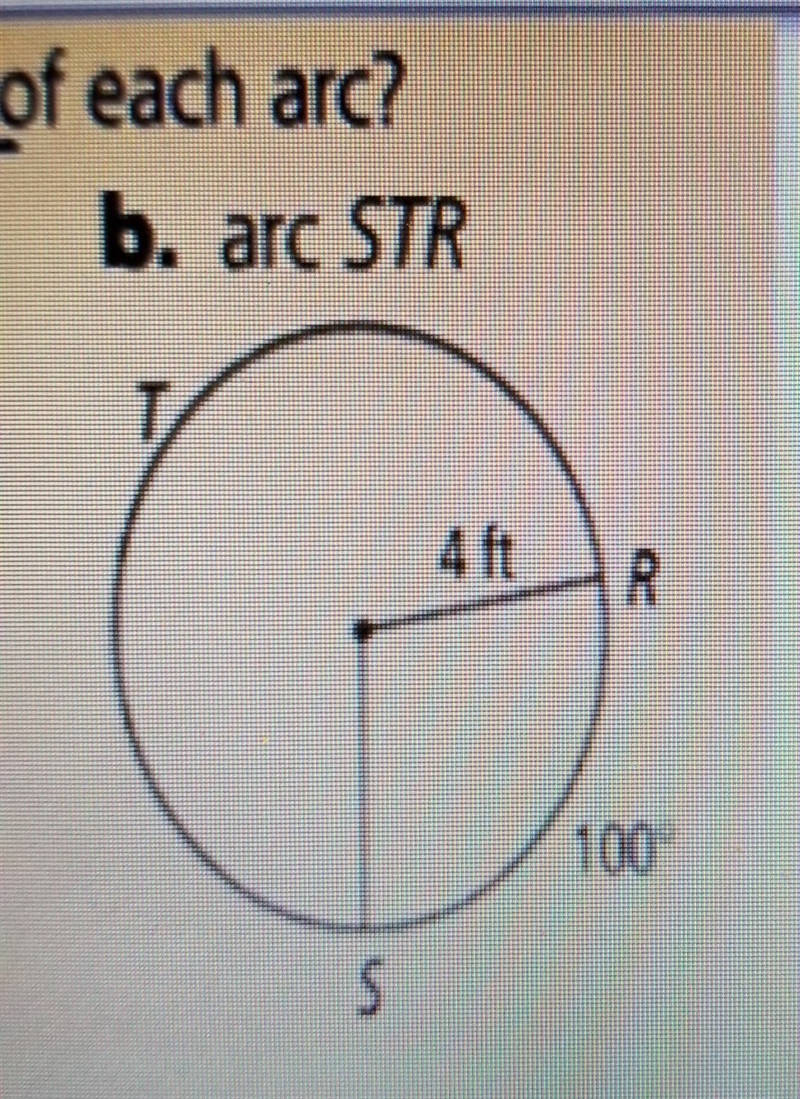 What is the length of each Arc? Help! What is the length of arc b, and how do I find-example-1