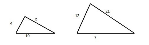 Find the measure of x and y.-example-1