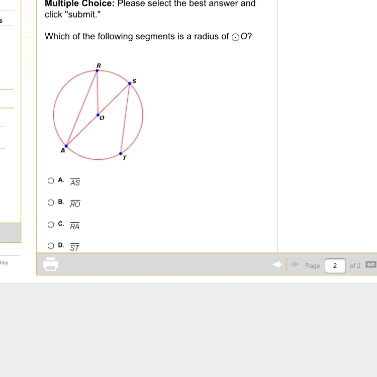 Which of the following segments is a radius of O? Please help-example-1