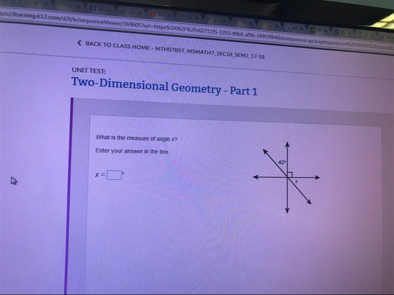 What is the measuring of angle x?-example-1