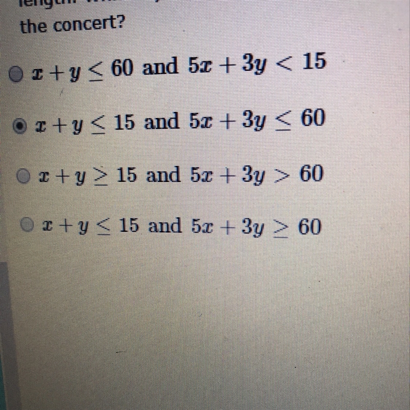 30 points PLEASE HELP !! The high school band and chorus are putting on a spring concert-example-1