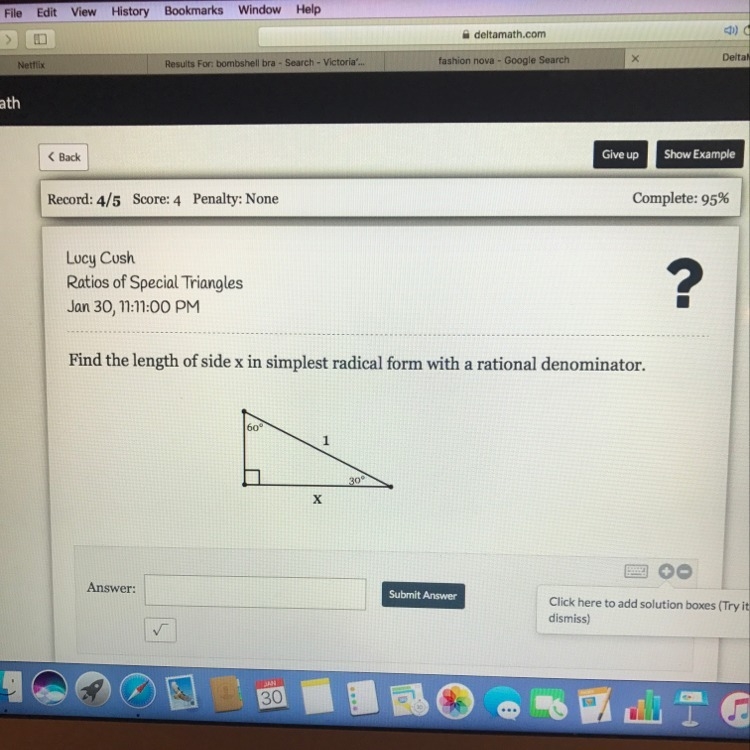 What is the length of x in simplest radical form-example-1